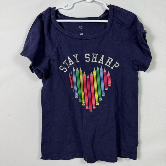 Gap Blue “Stay Sharp” T-Shirt Kids Size L - Picture 1 of 6